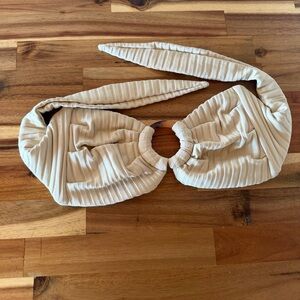 Montce Cream Rib Tori Bandeau Bikini Top